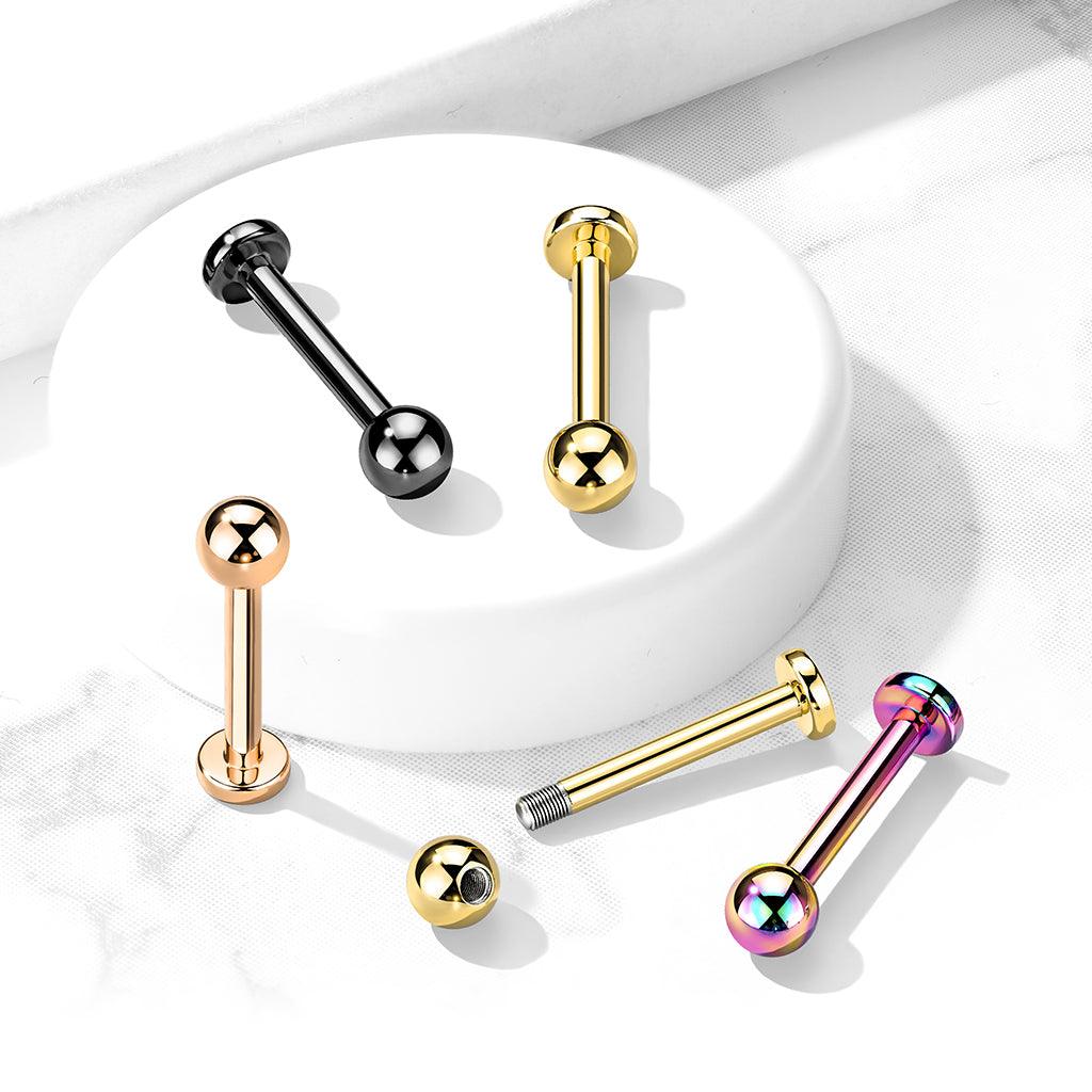 Labret 1.2mm, Titanium Basic 3mm Gold (titanium labret pin)