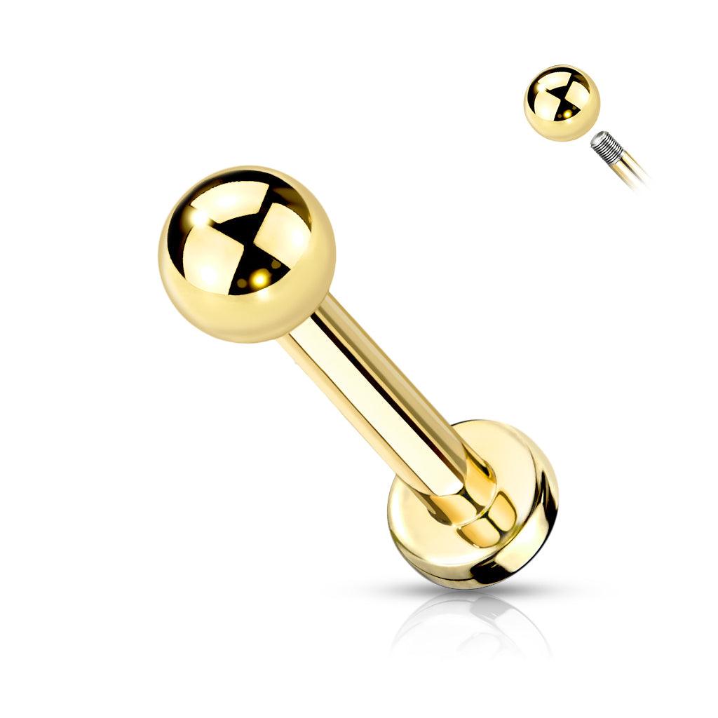 Labret 1.2mm, Titanium Basic 3mm Gold (titanium labret pin)