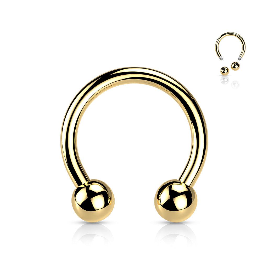 Horseshoe 1.2mm, Titanium Gold Horseshoe