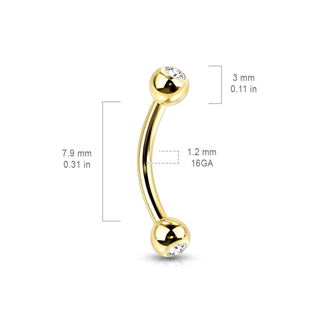 Bananabell/curved pin 1.2mm - Titanium Curved Barbell in Black