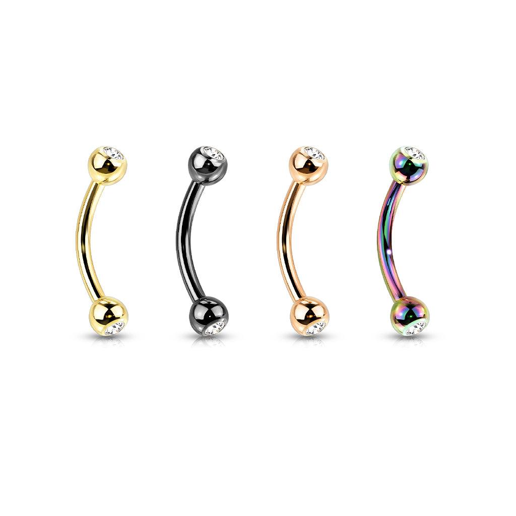 Bananabell/curved pin 1.2mm - Titanium Curved Barbell in Black