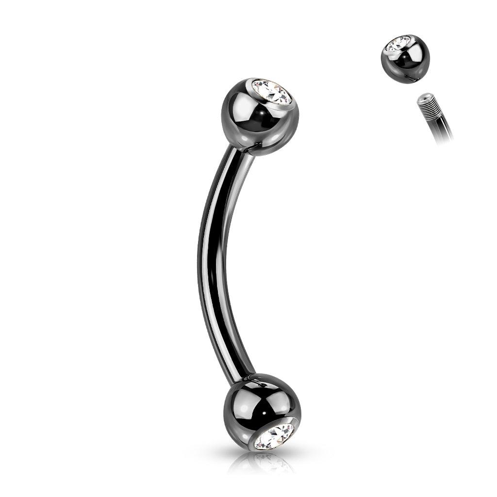 Bananabell/curved pin 1.2mm - Titanium Curved Barbell in Black