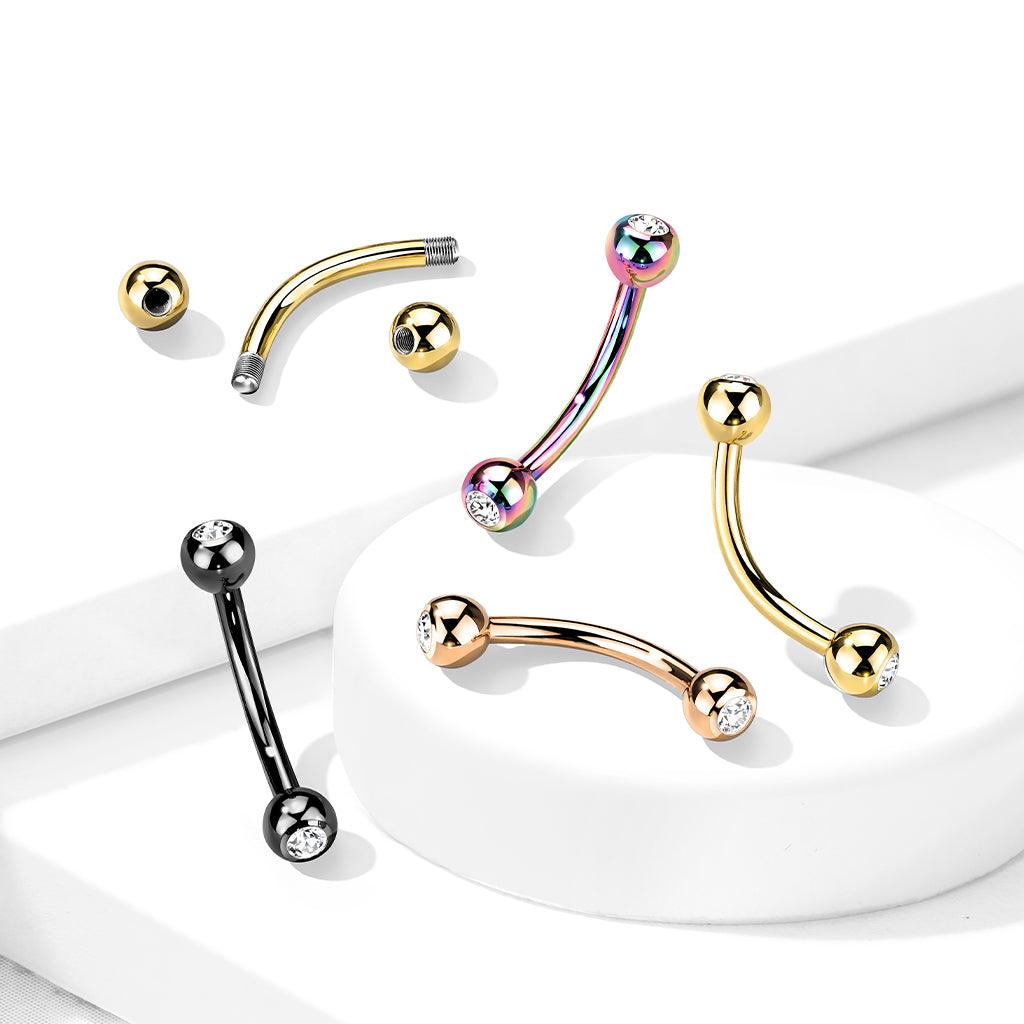 Bananabell/curved barbell 1.2mm -Titanium Curved Barbell in Multicolor