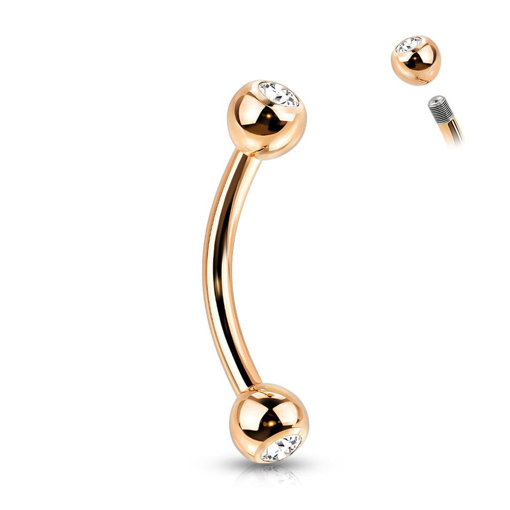 Bananabell/curved barbell 1.2mm -Titanium Curved Barbell in Rosegold