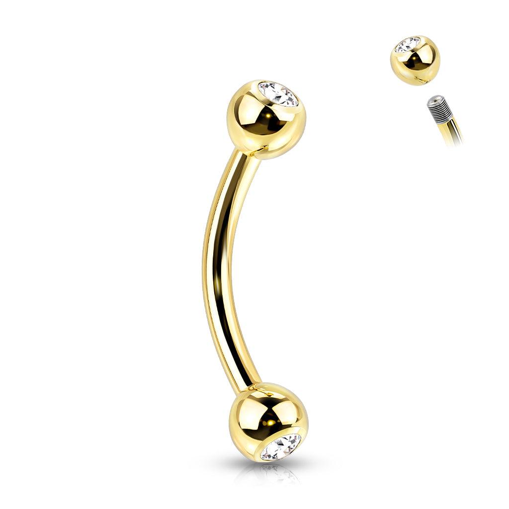 Bananabell/curved pin 1.2mm - Titanium Curved Barbell in Gold