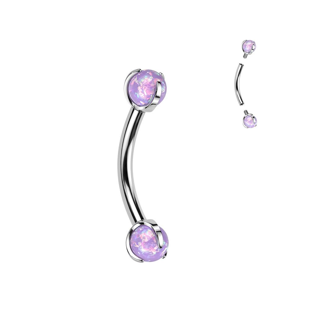 Bananabell/curved barbell 1.2mm -Titanium Opal Barbell in Purple