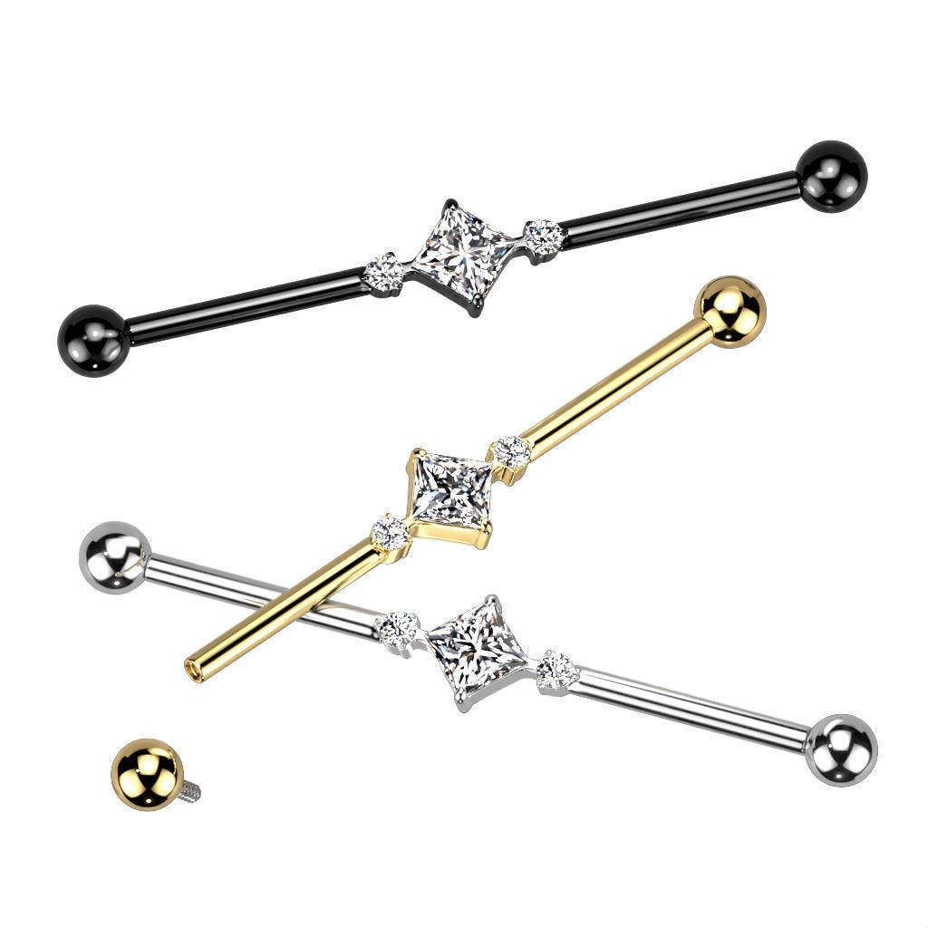 Industrial, Internally Threaded Titanium CZ in Gold