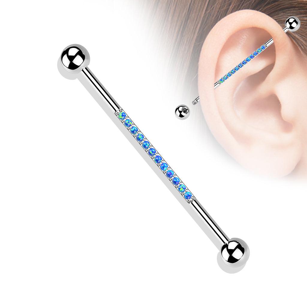 Industrial, Internally Threaded Blue Opal Titanium