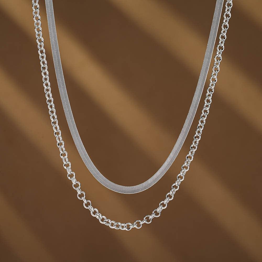 FRENCH RIVIERA|Allison Necklace -silver-colored layered necklace