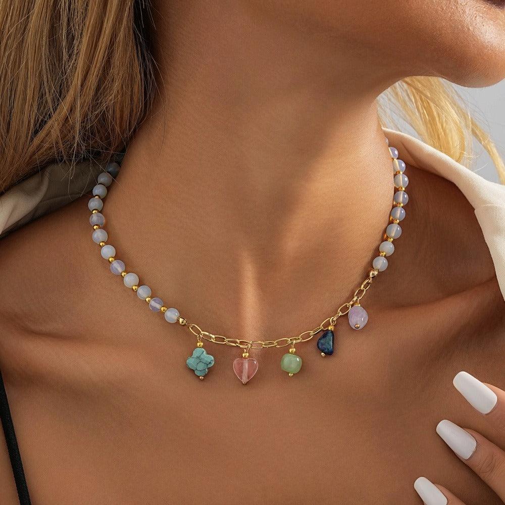 FRENCH RIVIERA|Valerie Necklace - colorful natural stone necklace