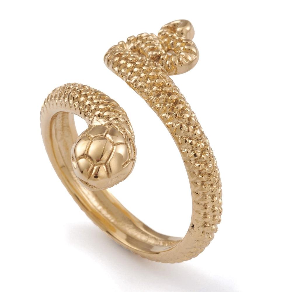 FRENCH RIVIERA|Gold Viper snake ring made of surgical steel