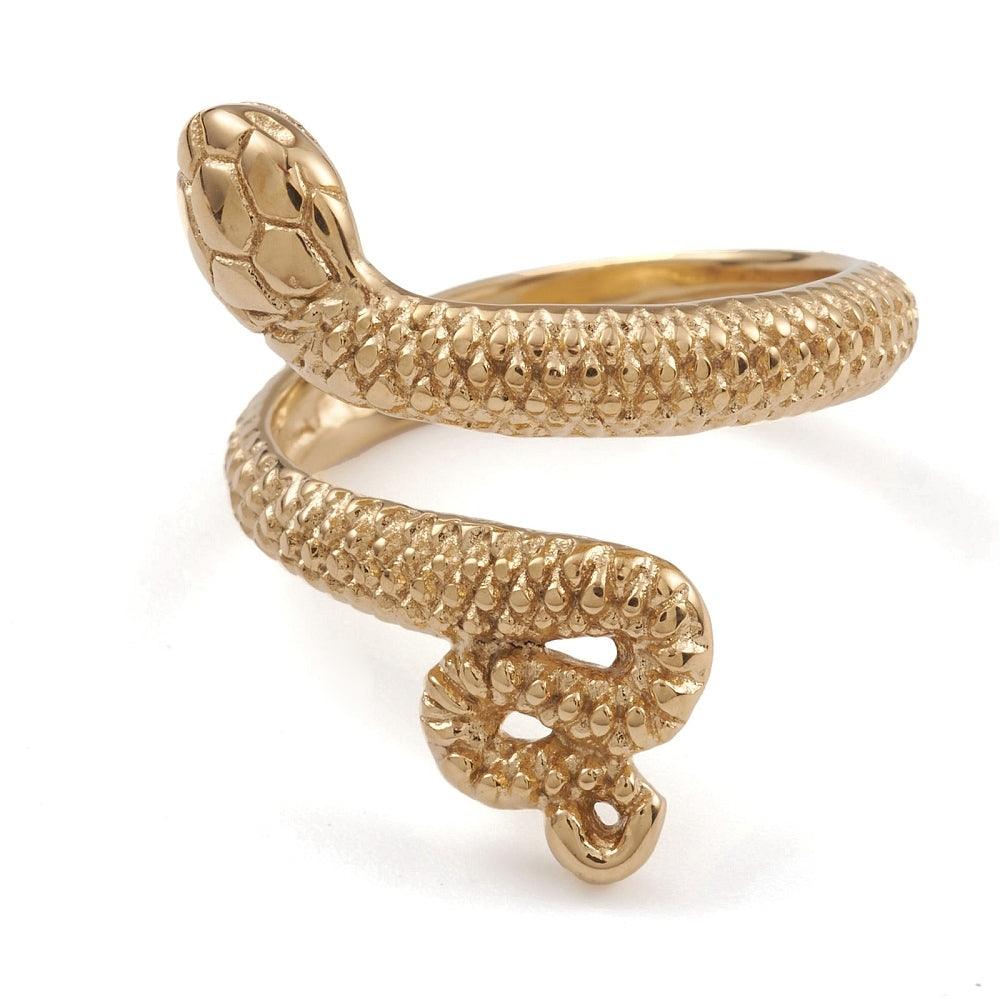 FRENCH RIVIERA|Gold Viper snake ring made of surgical steel