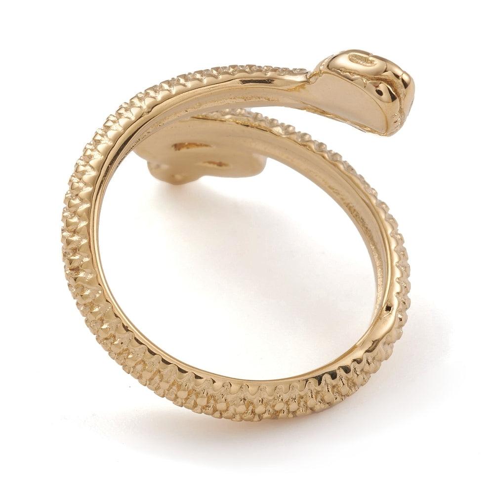 FRENCH RIVIERA|Gold Viper snake ring made of surgical steel