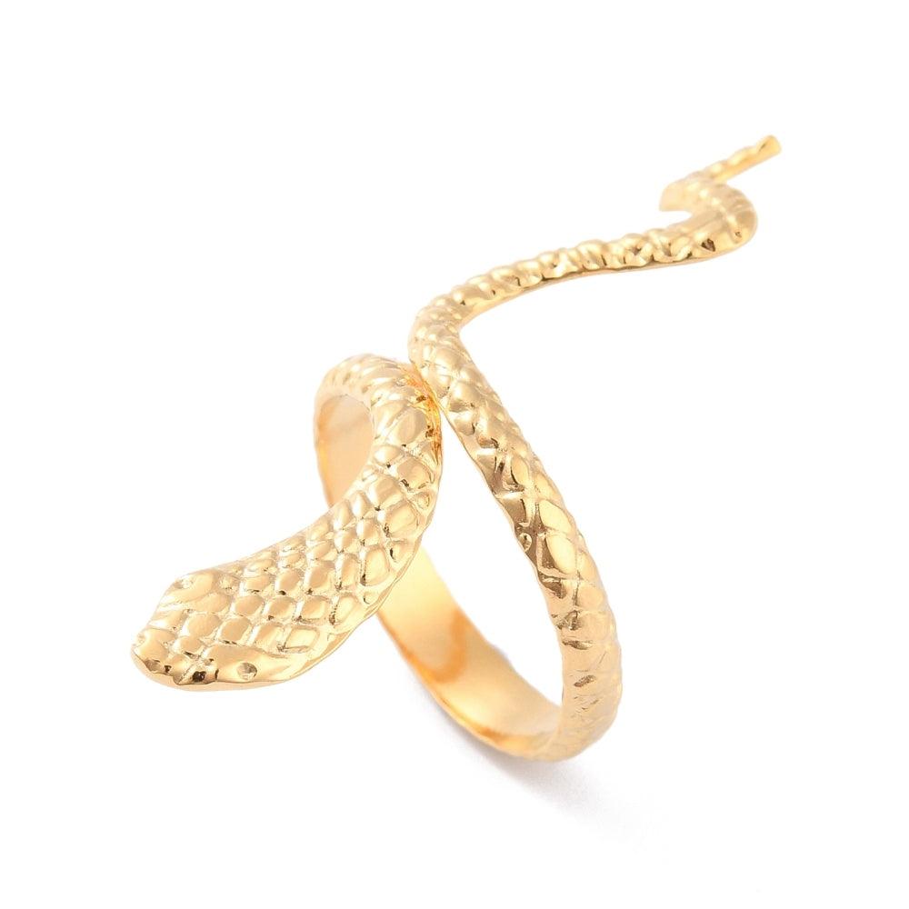 FRENCH RIVIERA|Uma -Gold Snake Ring -käärmesormus kirurginterästä