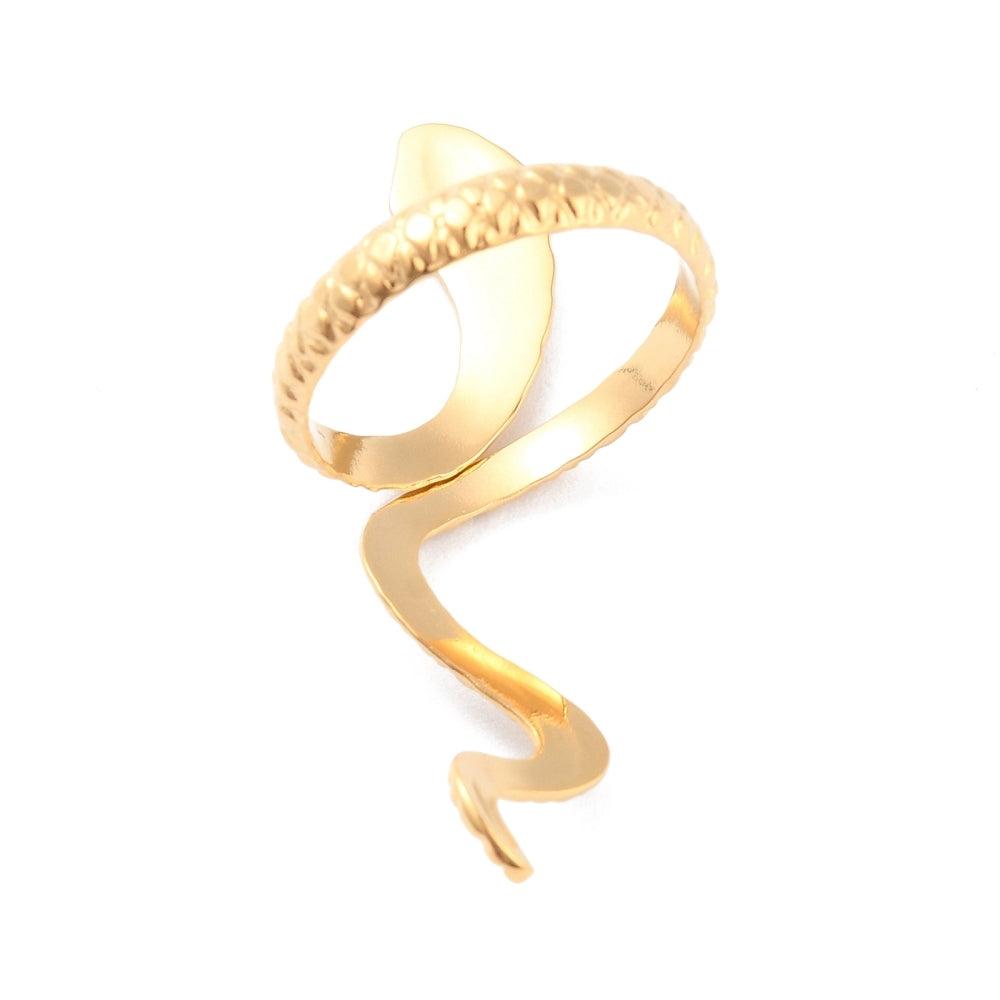 FRENCH RIVIERA|Uma -Gold Snake Ring -snake ring made of surgical steel