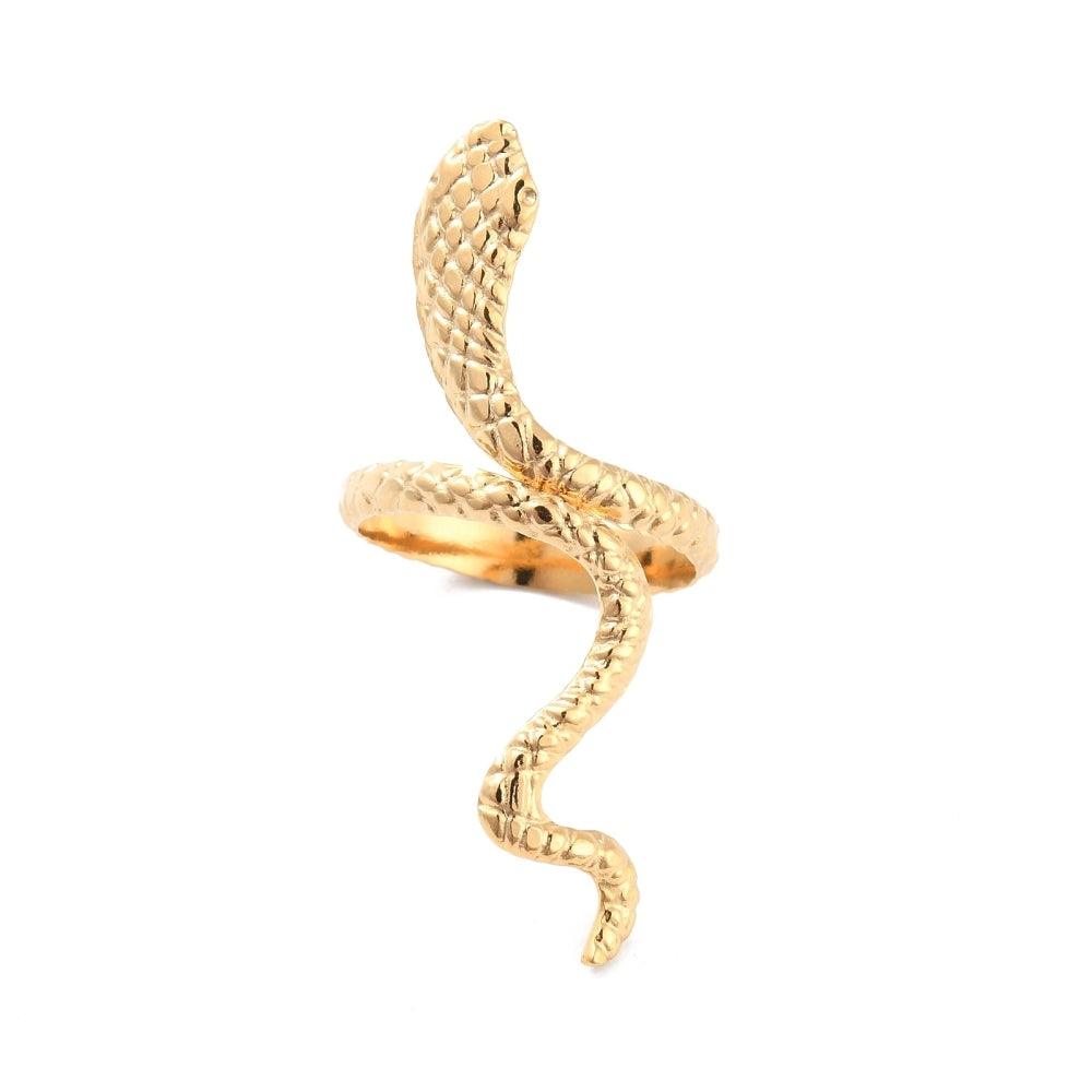 FRENCH RIVIERA|Uma -Gold Snake Ring -käärmesormus kirurginterästä