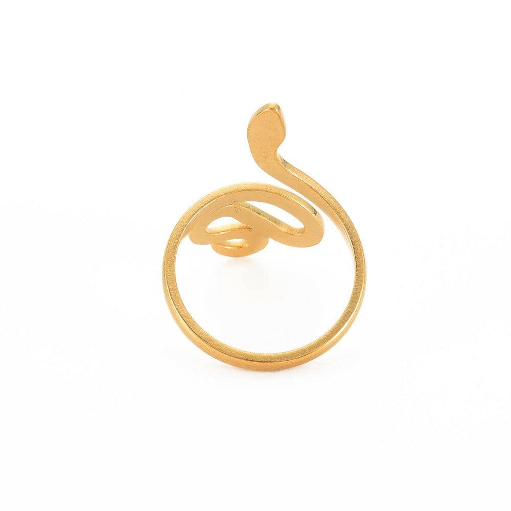 FRENCH RIVIERA|Smooth Gold Snake Ring -snake ring made of surgical steel