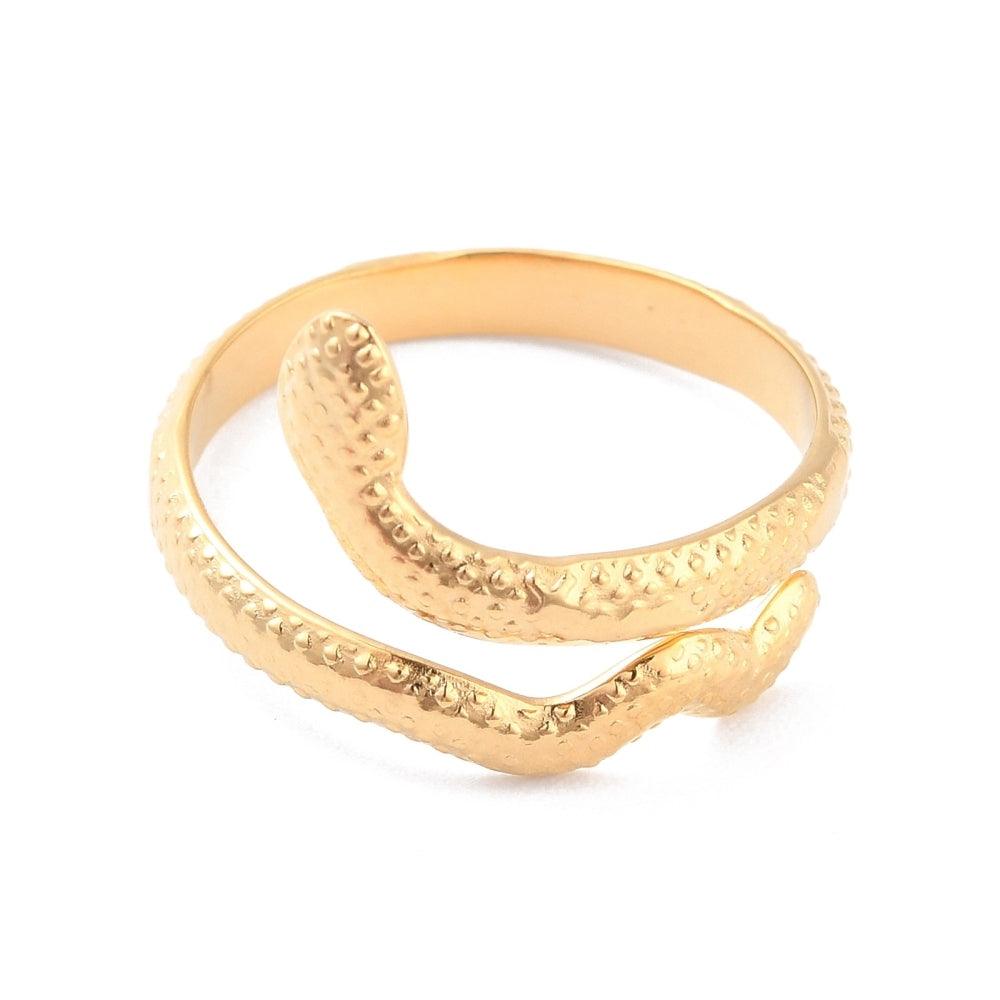 FRENCH RIVIERA|Delicate Gold Snake Ring -käärmesormus kirurginterästä