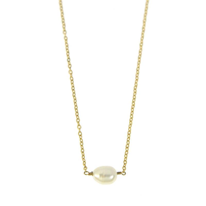 FRENCH RIVIERA | Aimée freshwater pearl surgical steel necklace