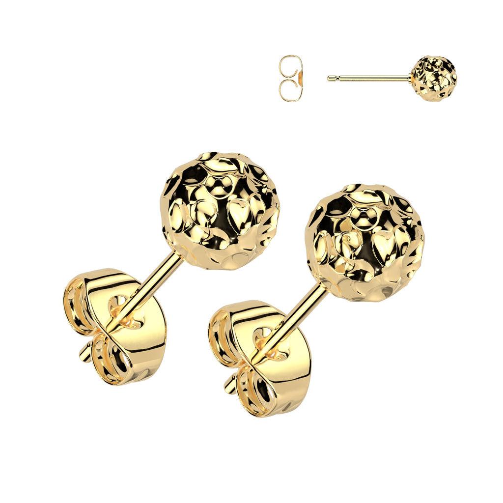 Surgical steel studs, Simple Steel Earrings -gold studs (two sizes)