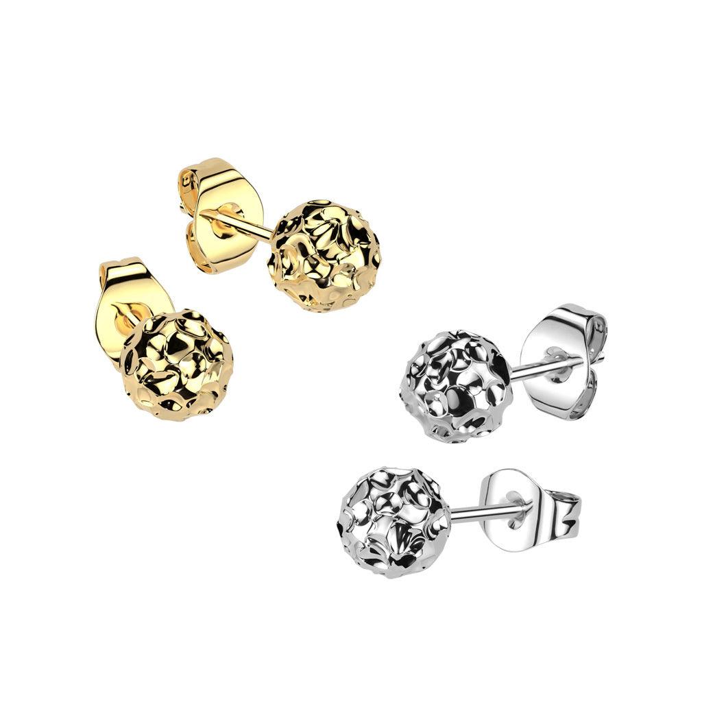 Surgical steel studs, Simple Steel Earrings -gold studs (two sizes)