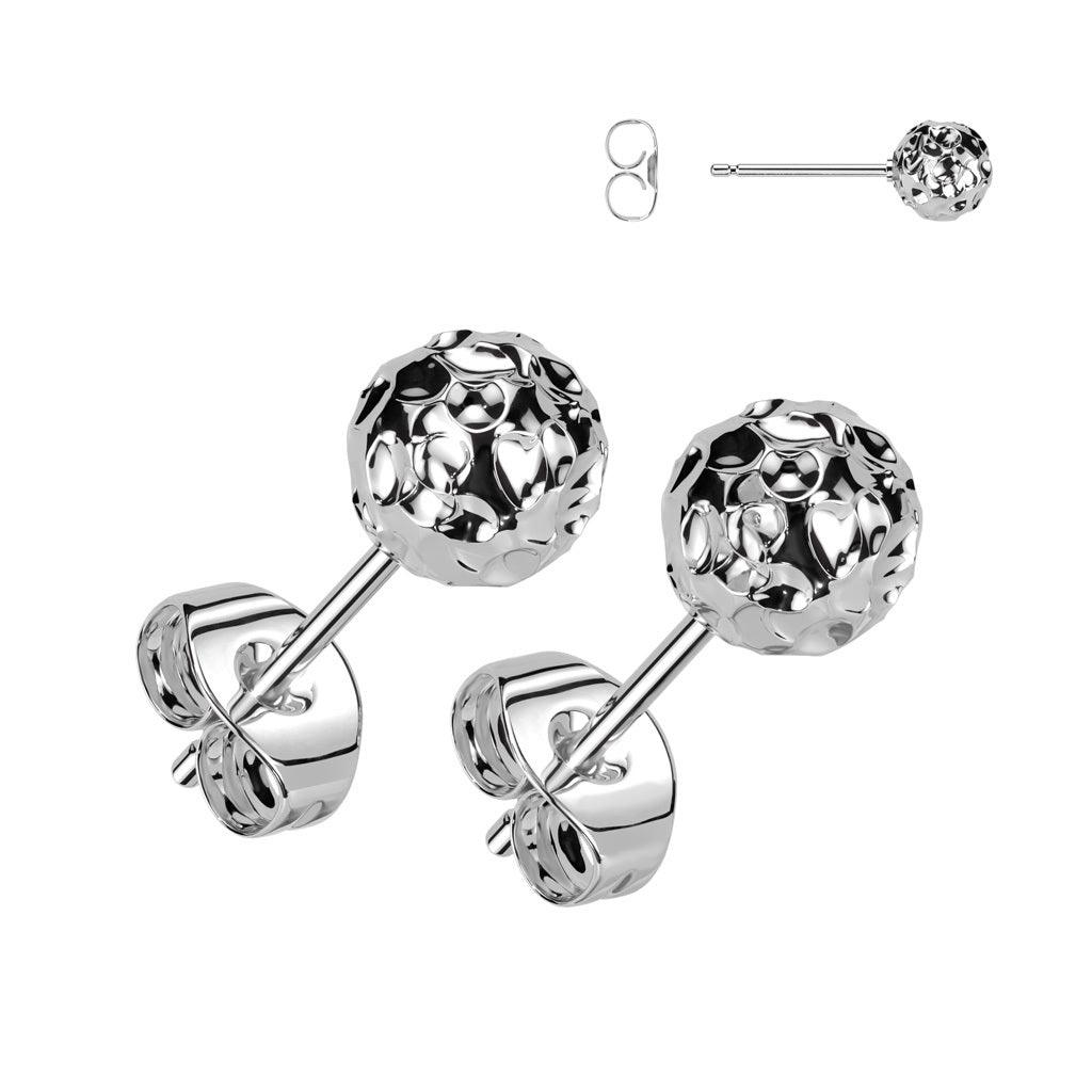 Surgical steel studs, Simple Steel Earrings in Silver (two sizes)