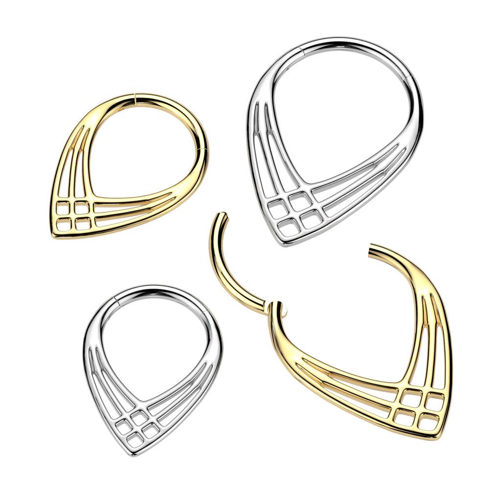 Piercing ring 1.2mm, Titanium Double Line Gold -titanium clicker