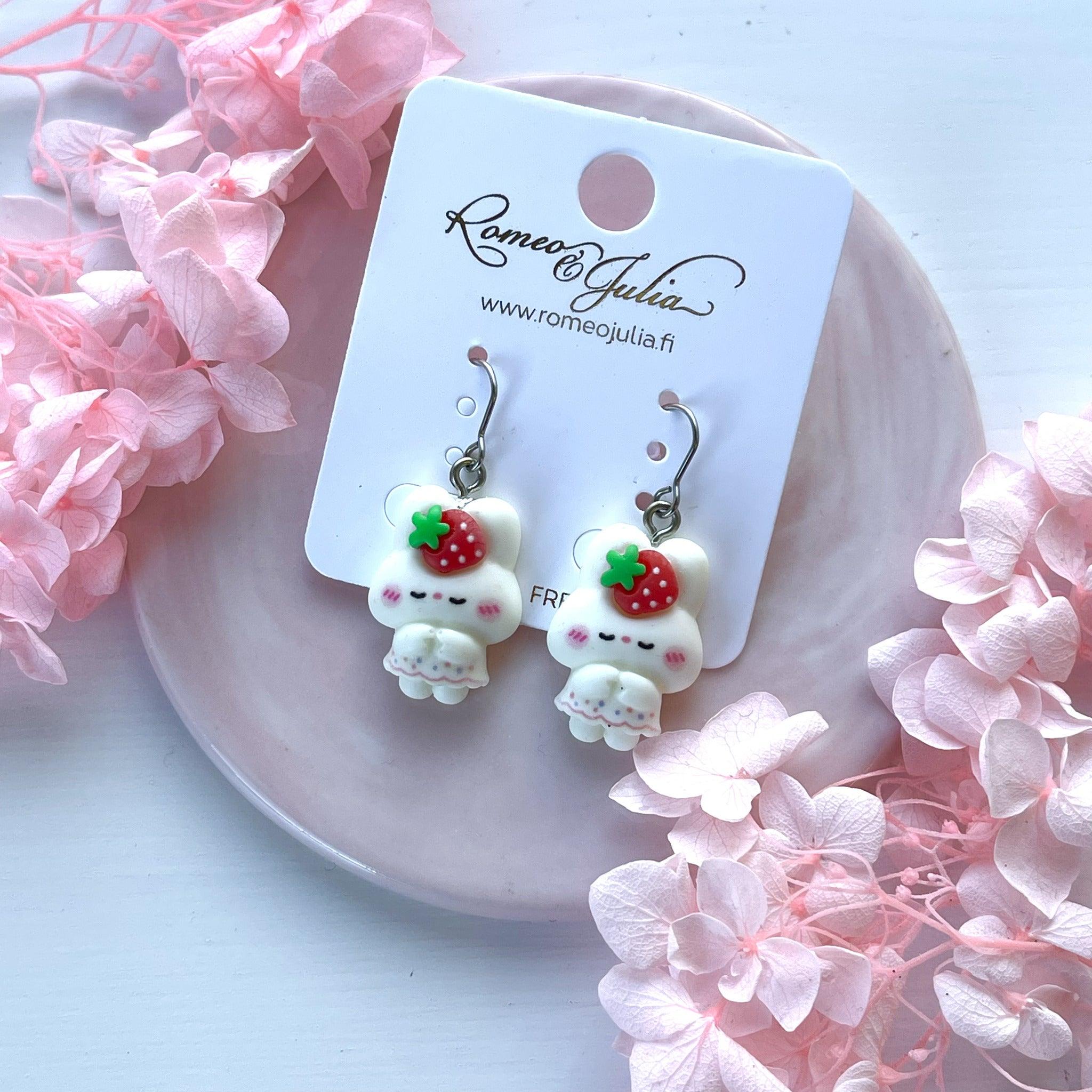 Earrings, Bunny -white bunny earrings