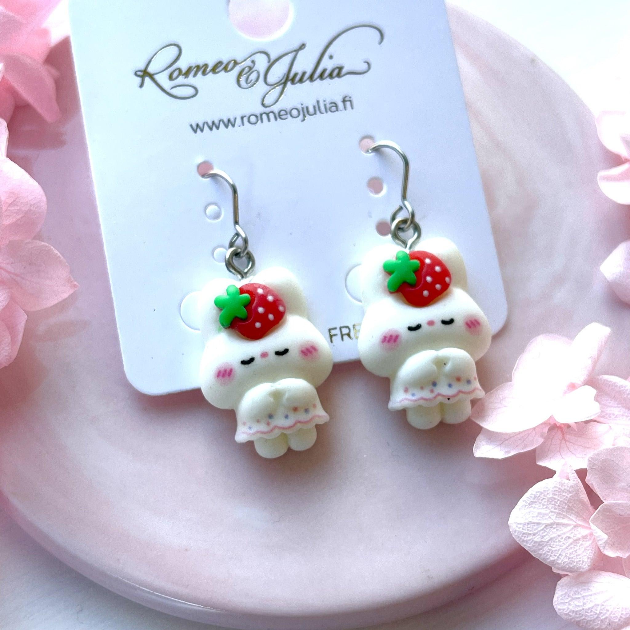 Earrings, Bunny -white bunny earrings