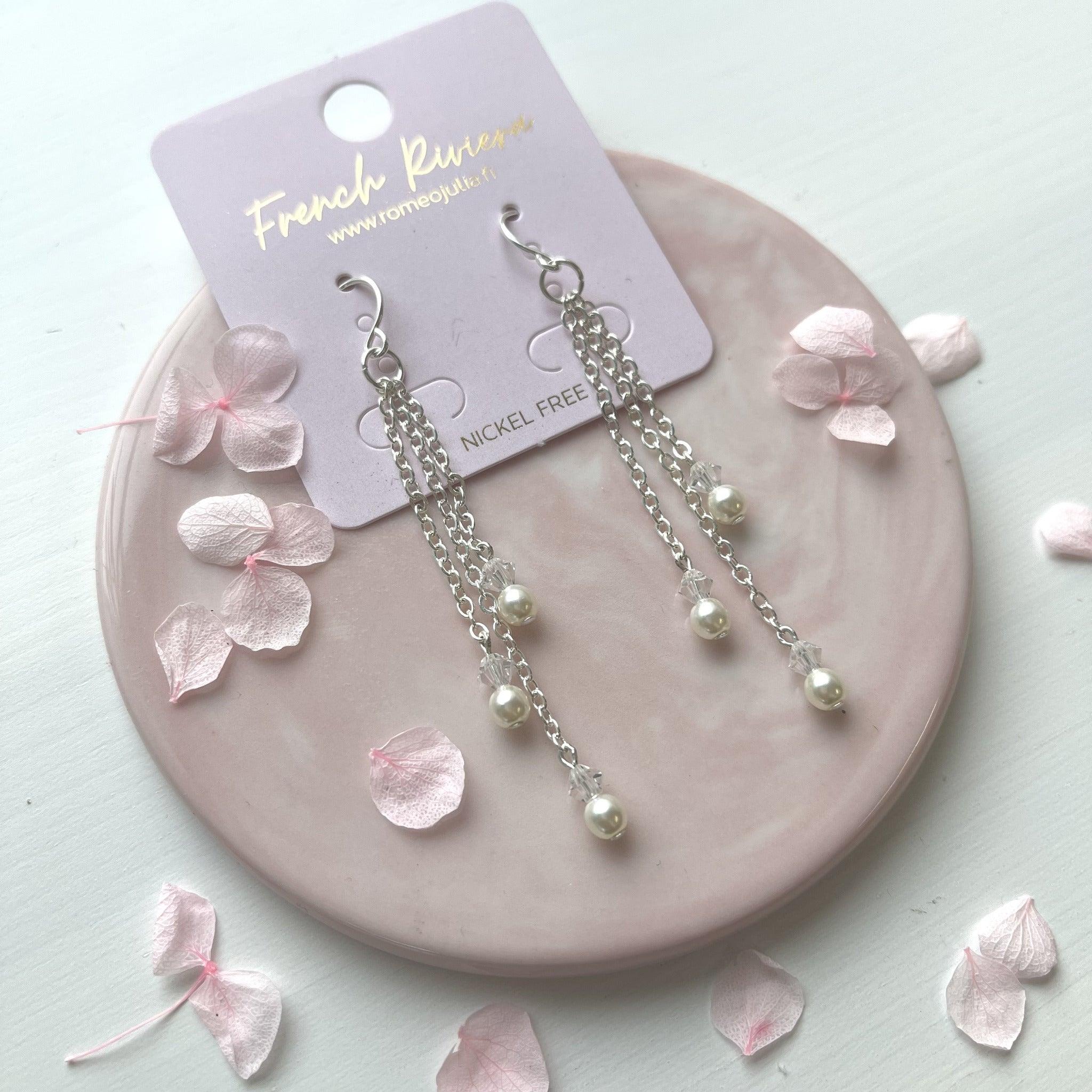 Earrings, FRENCH RIVIERA|Annabelle chain-embellished pearl earrings