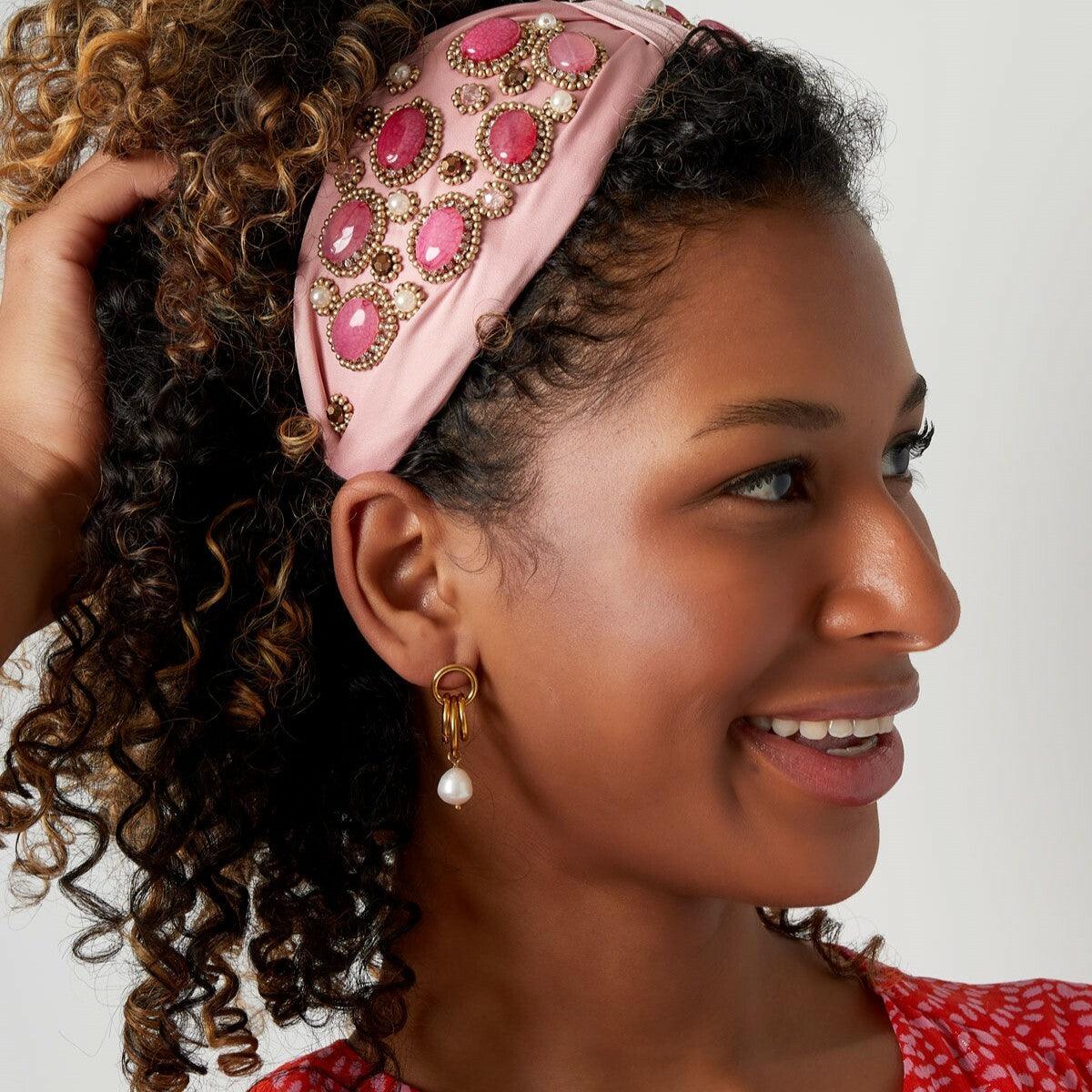 SUGAR SUGAR®, Roses & Kisses Hairband -pinkki hiuspanta koristein