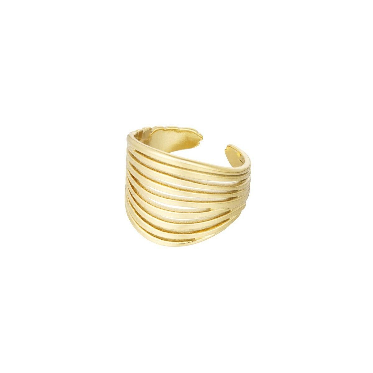 FRENCH RIVIERA | Joanne Ring in Gold - wide ring made of surgical steel