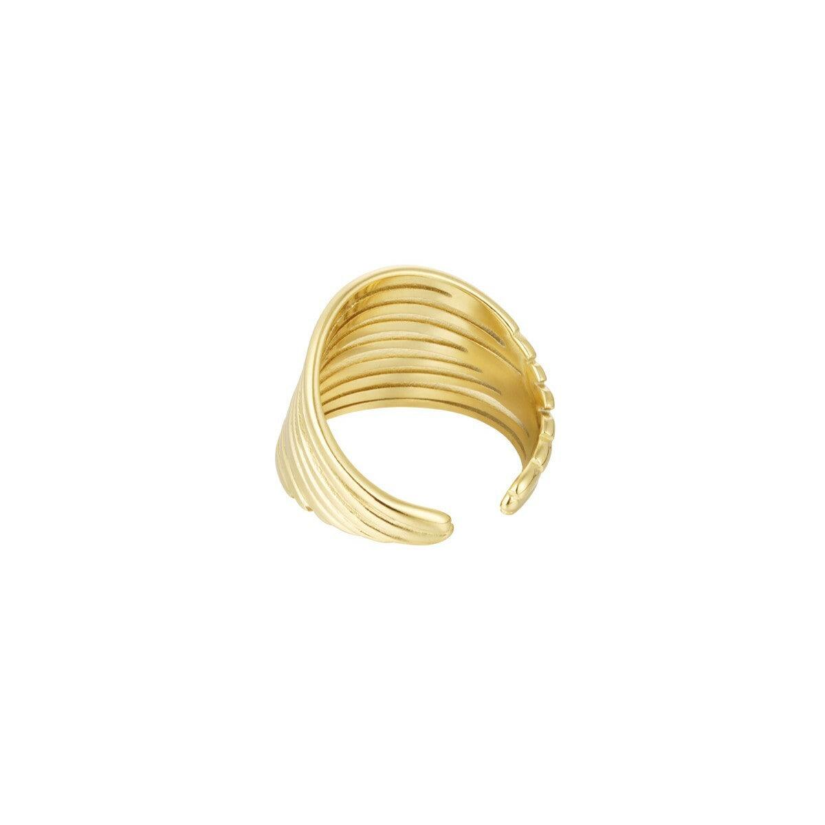 FRENCH RIVIERA | Joanne Ring in Gold - wide ring made of surgical steel