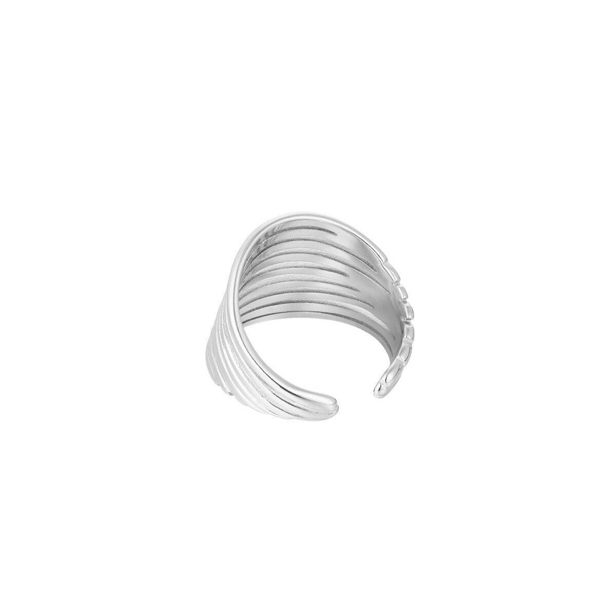 FRENCH RIVIERA | Joanne Ring in Silver - wide ring made of surgical steel