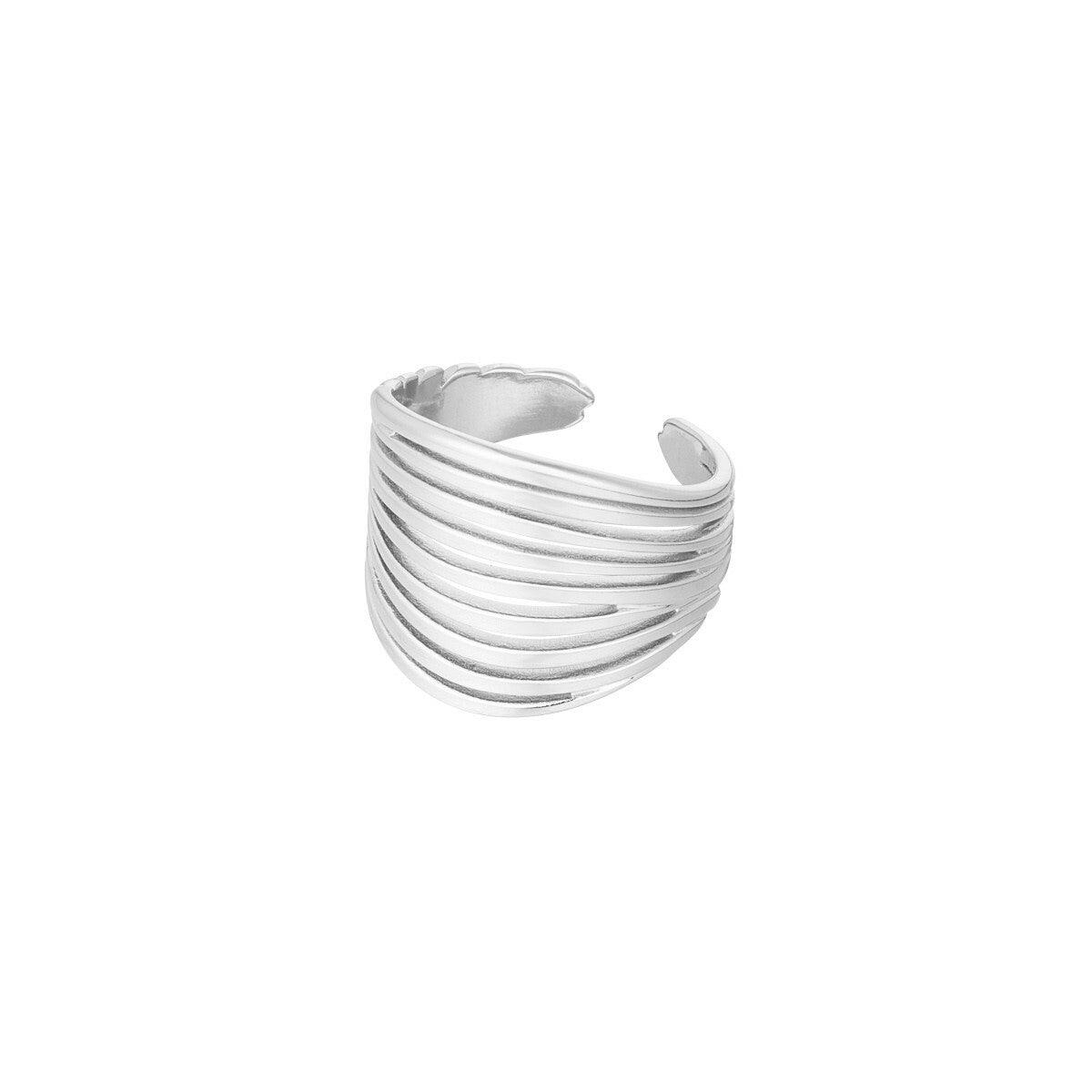 FRENCH RIVIERA | Joanne Ring in Silver - wide ring made of surgical steel