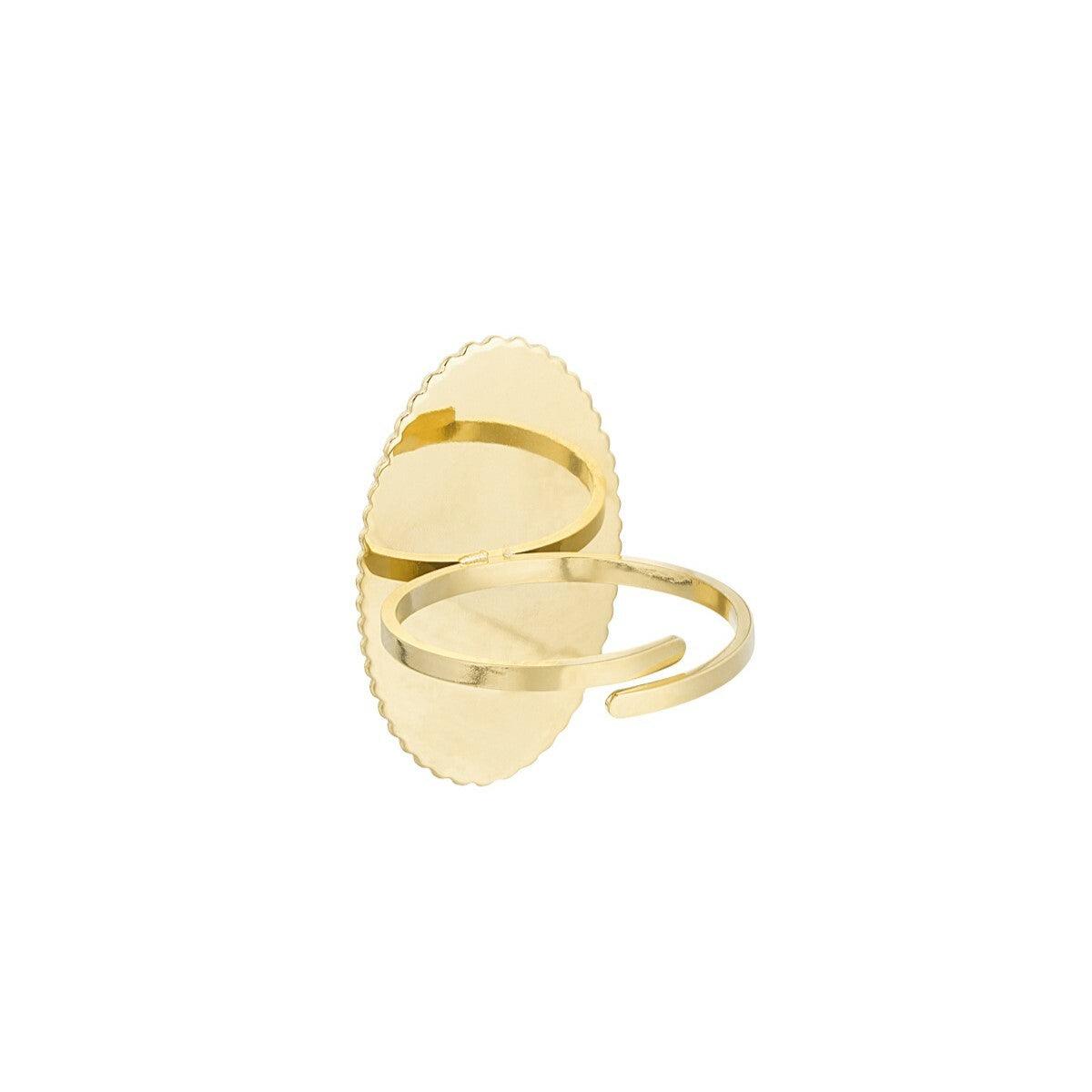 FRENCH RIVIERA | Beata Ring in Gold - surgical steel ring with stones