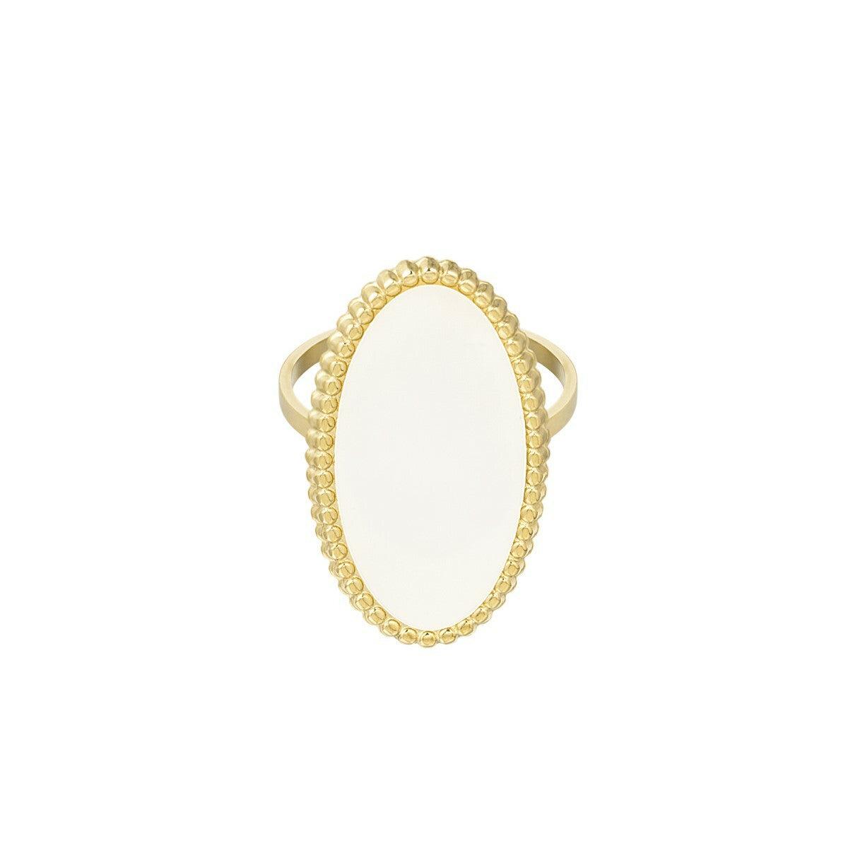 FRENCH RIVIERA | Beata Ring in Gold - surgical steel ring with stones