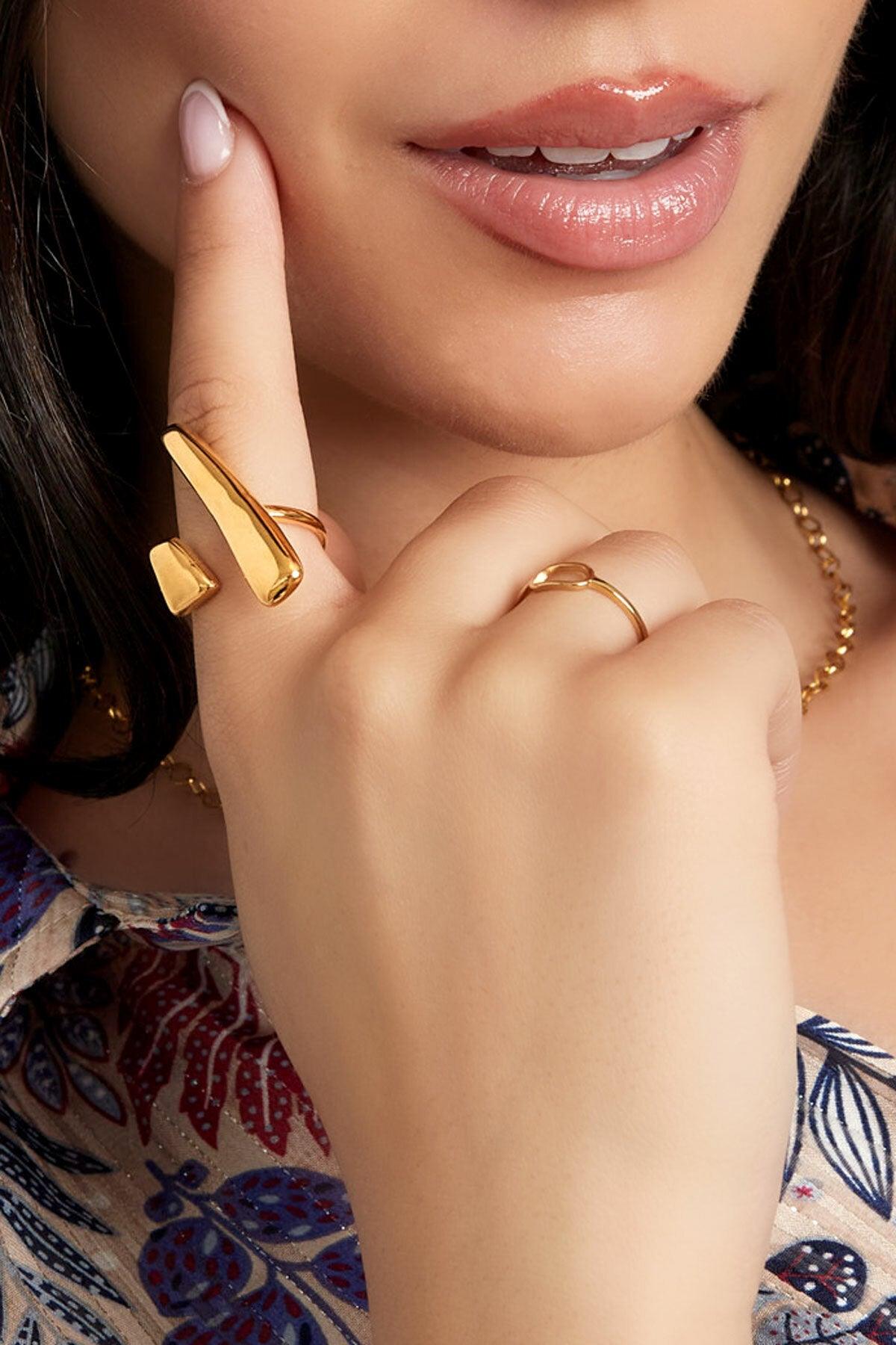 FRENCH RIVIERA | Ida Ring in Gold - surgical steel ring without stones