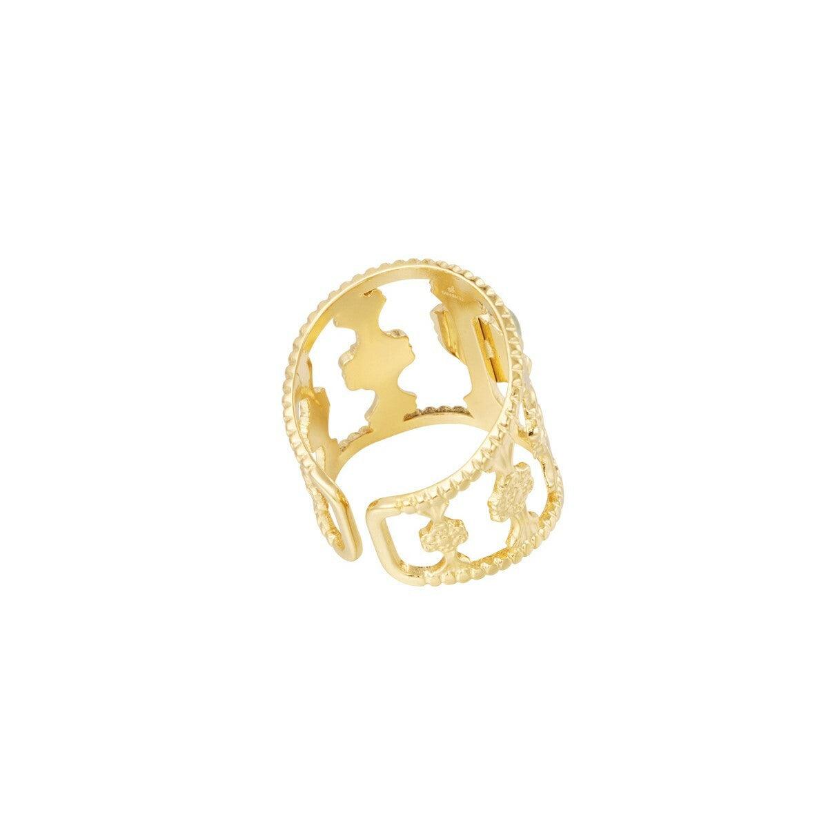 FRENCH RIVIERA | Mily Ring in Gold - surgical steel ring with stones