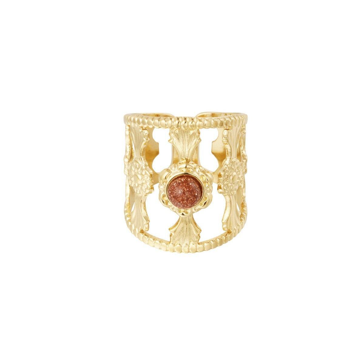 FRENCH RIVIERA | Mily Ring in Gold - surgical steel ring with stones