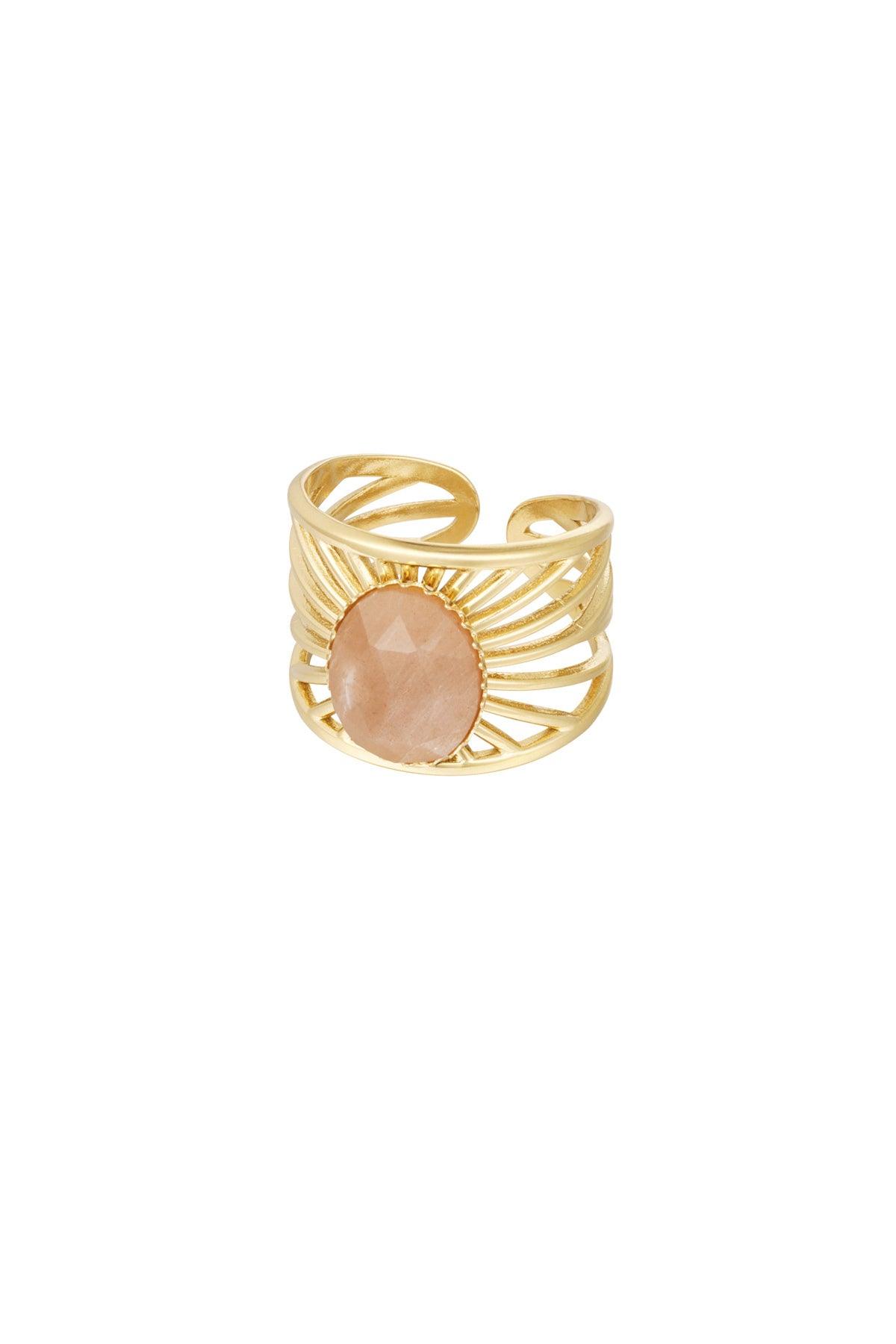 FRENCH RIVIERA | Kay Ring in Peach - surgical steel ring with stones