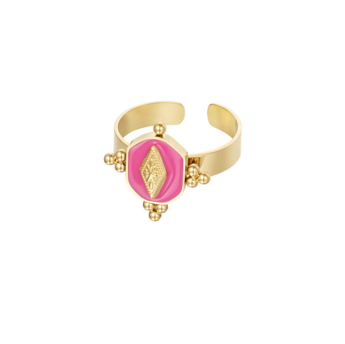 FRENCH RIVIERA | Lily Ring in Pink - pink ring made of surgical steel