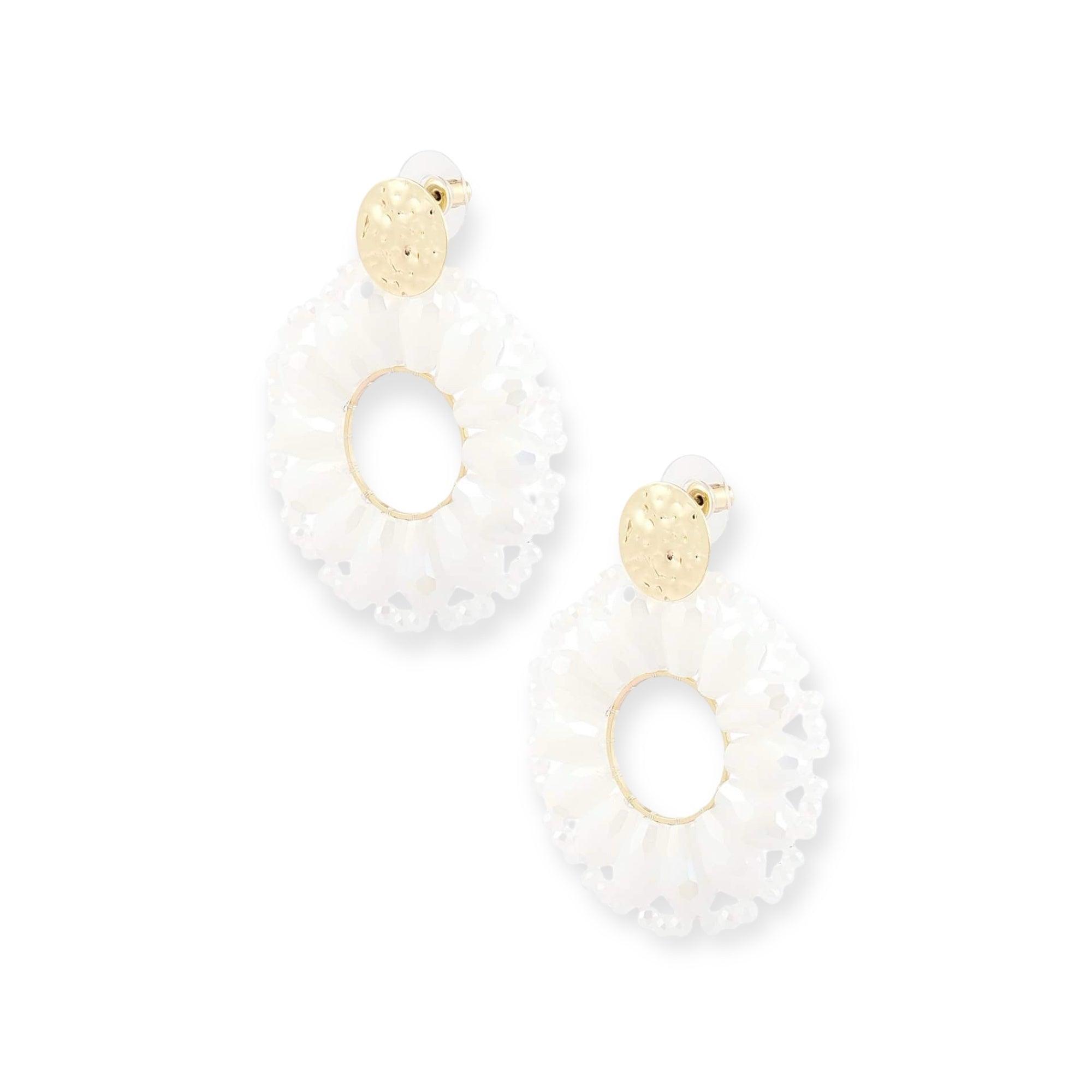 FRENCH RIVIERA | Eva crystal stud earrings (white)