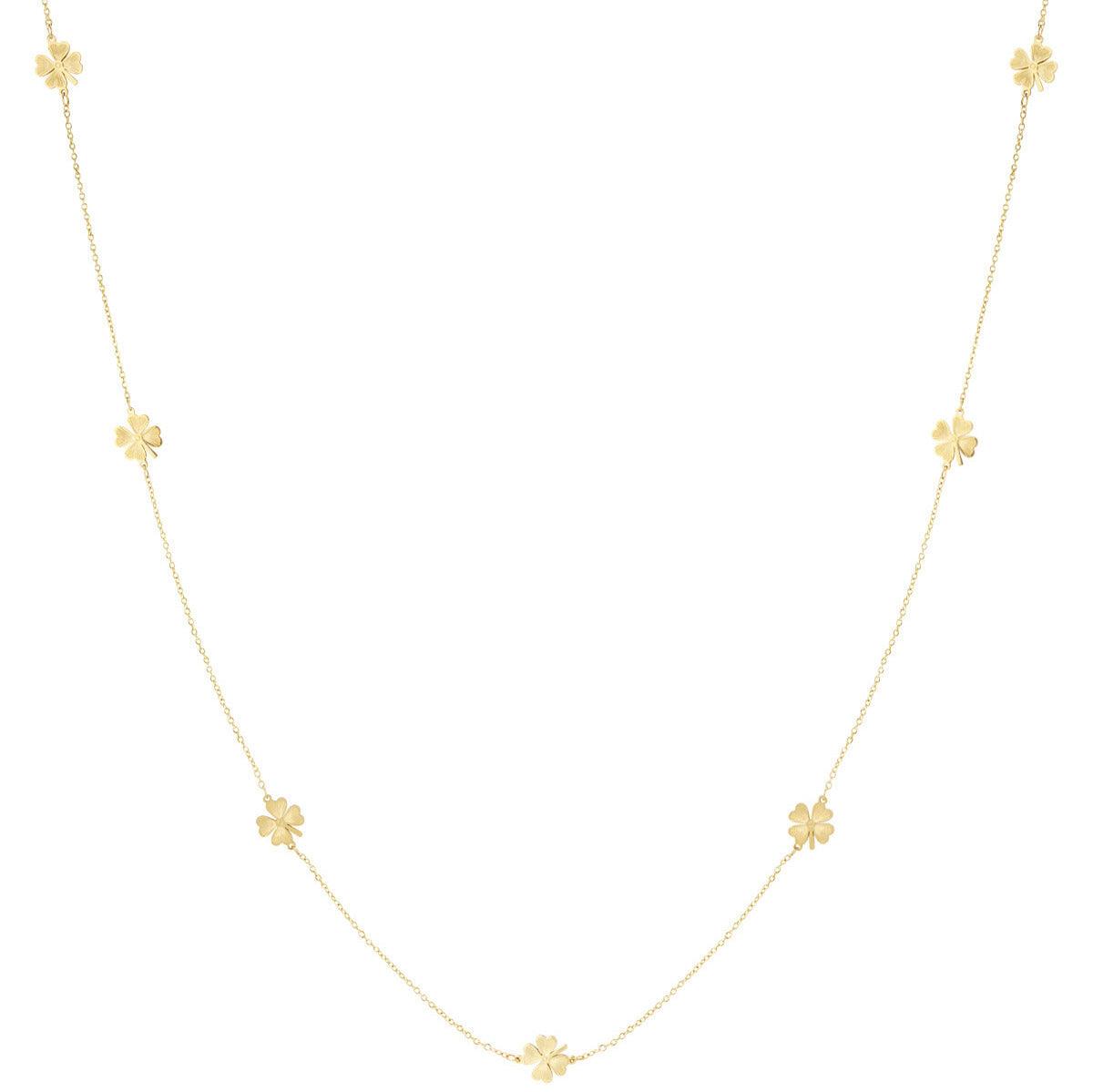 FRENCH RIVIERA | Gold Clover surgical steel necklace with clover decoration