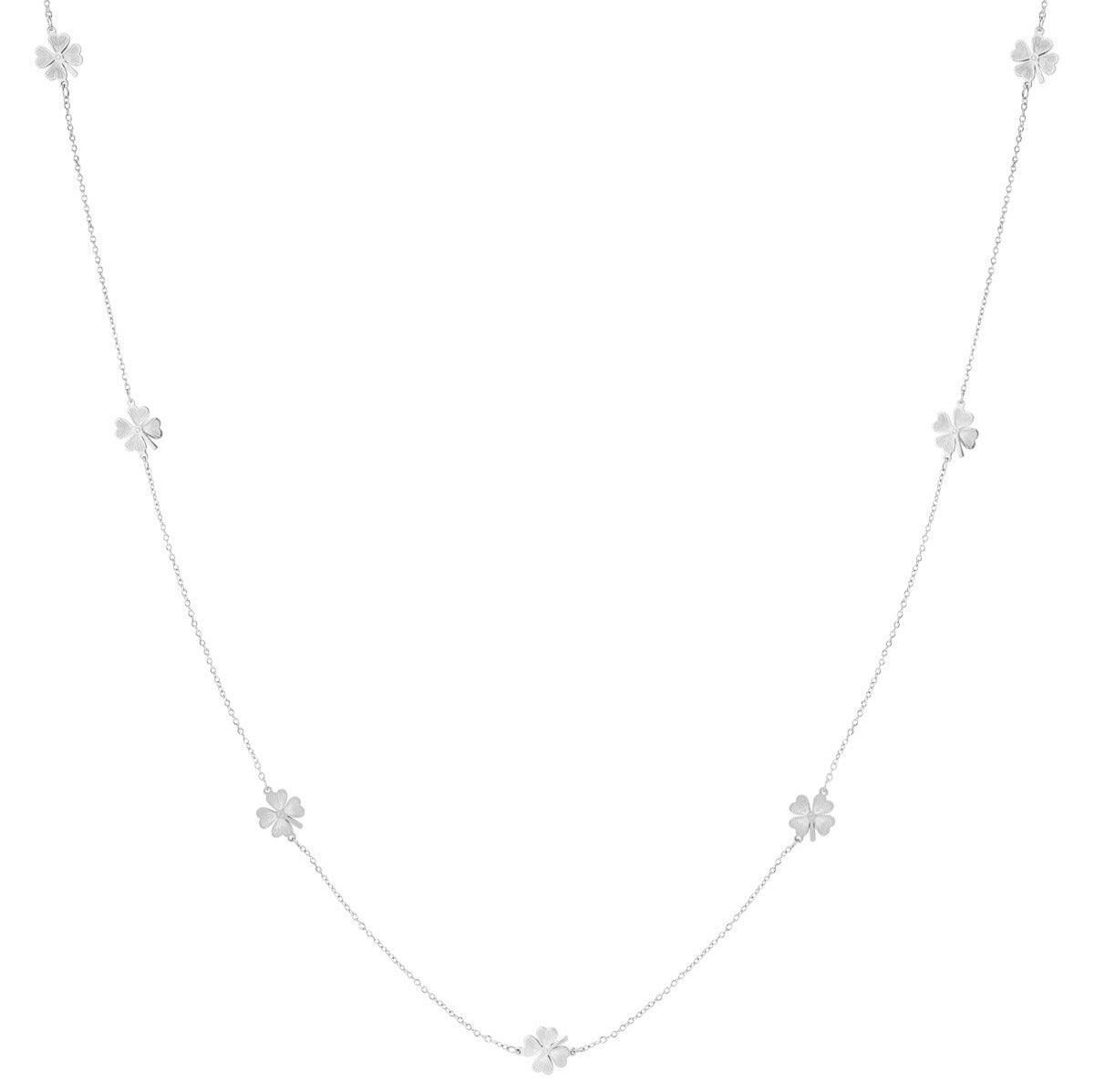 FRENCH RIVIERA | Silver Clover surgical steel necklace with clover decoration