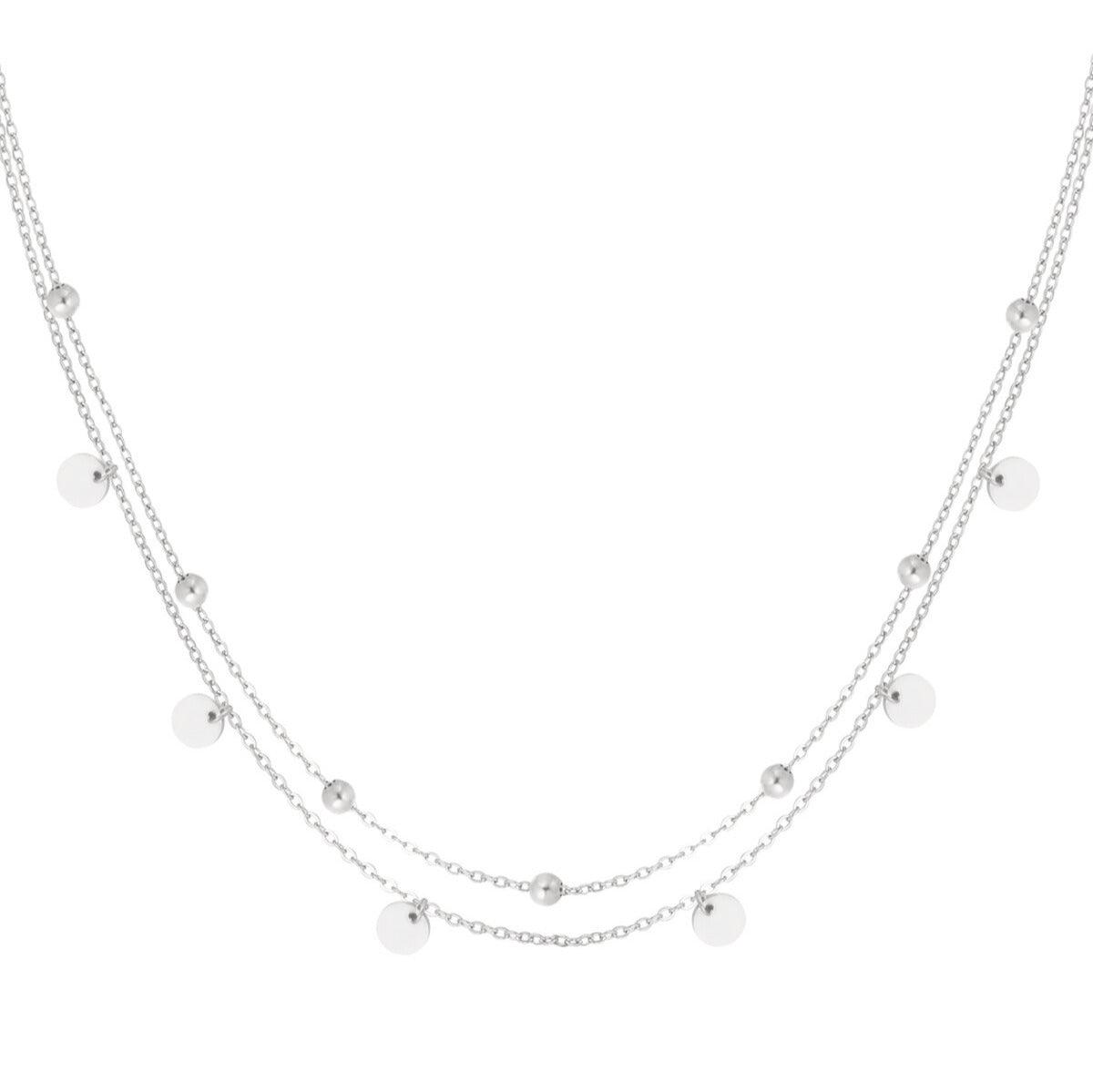 FRENCH RIVIERA | Elisé layered surgical steel necklace (silver)