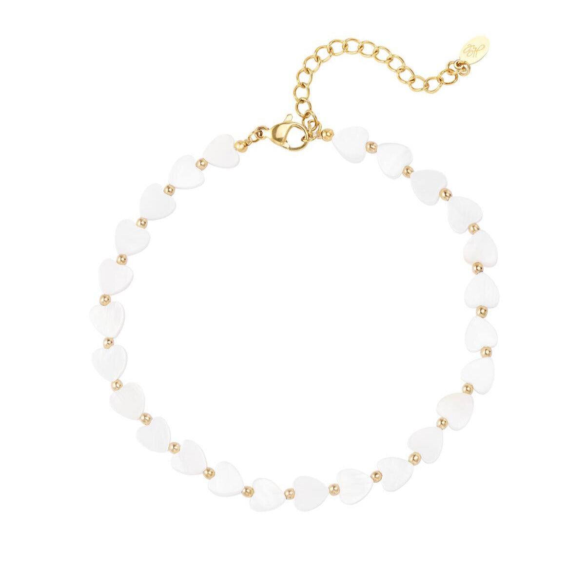 FRENCH RIVIERA | Gaëlle surgical steel anklet with heart (gold)