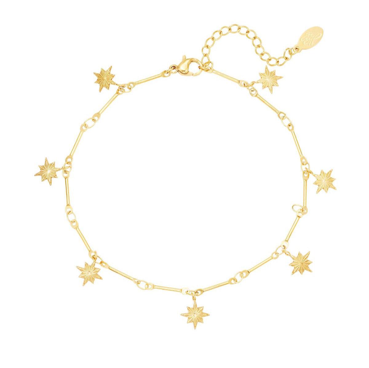 FRENCH RIVIERA | Ètoile stoneless surgical steel anklet star (gold)