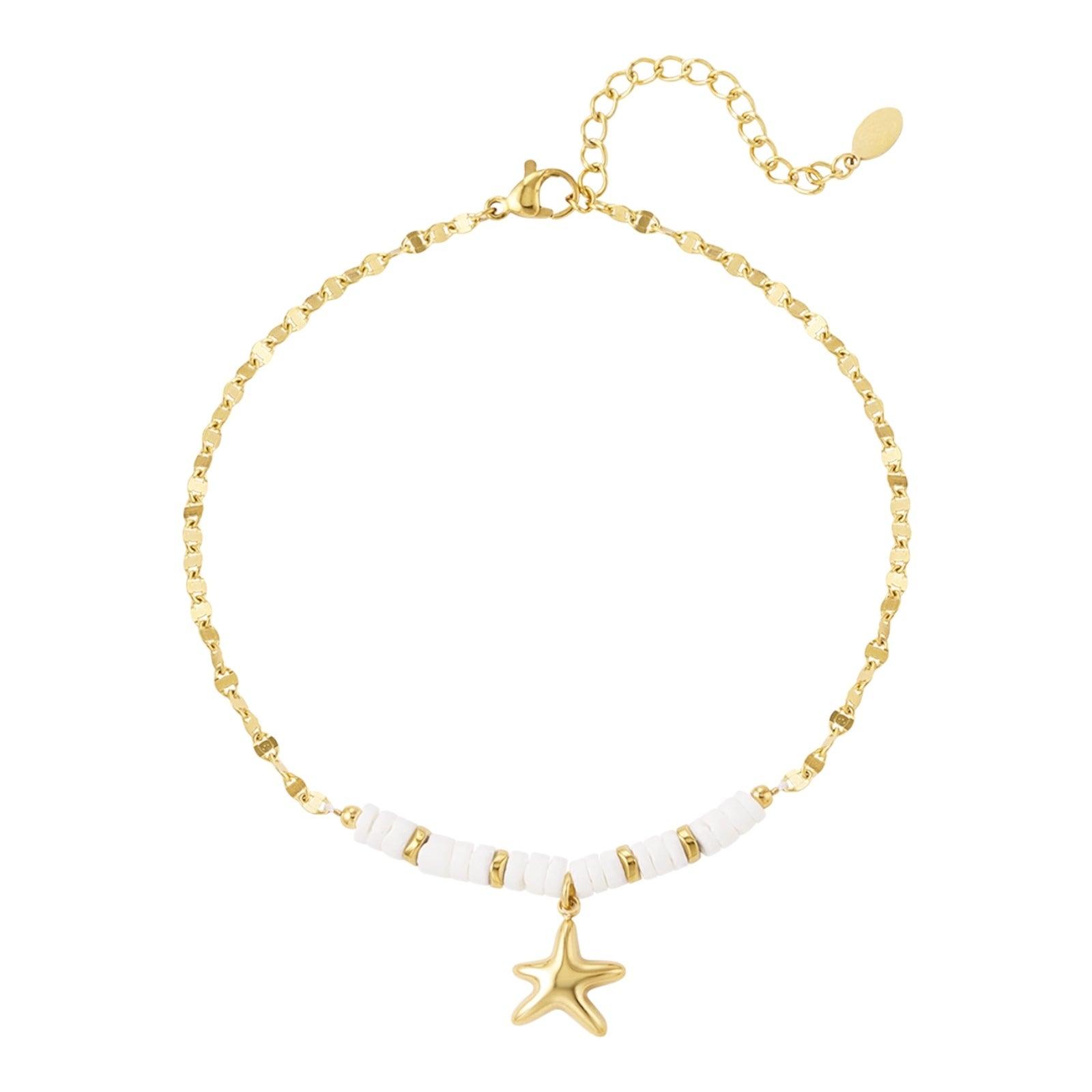 FRENCH RIVIERA | Starfish surgical steel anklet (gold)