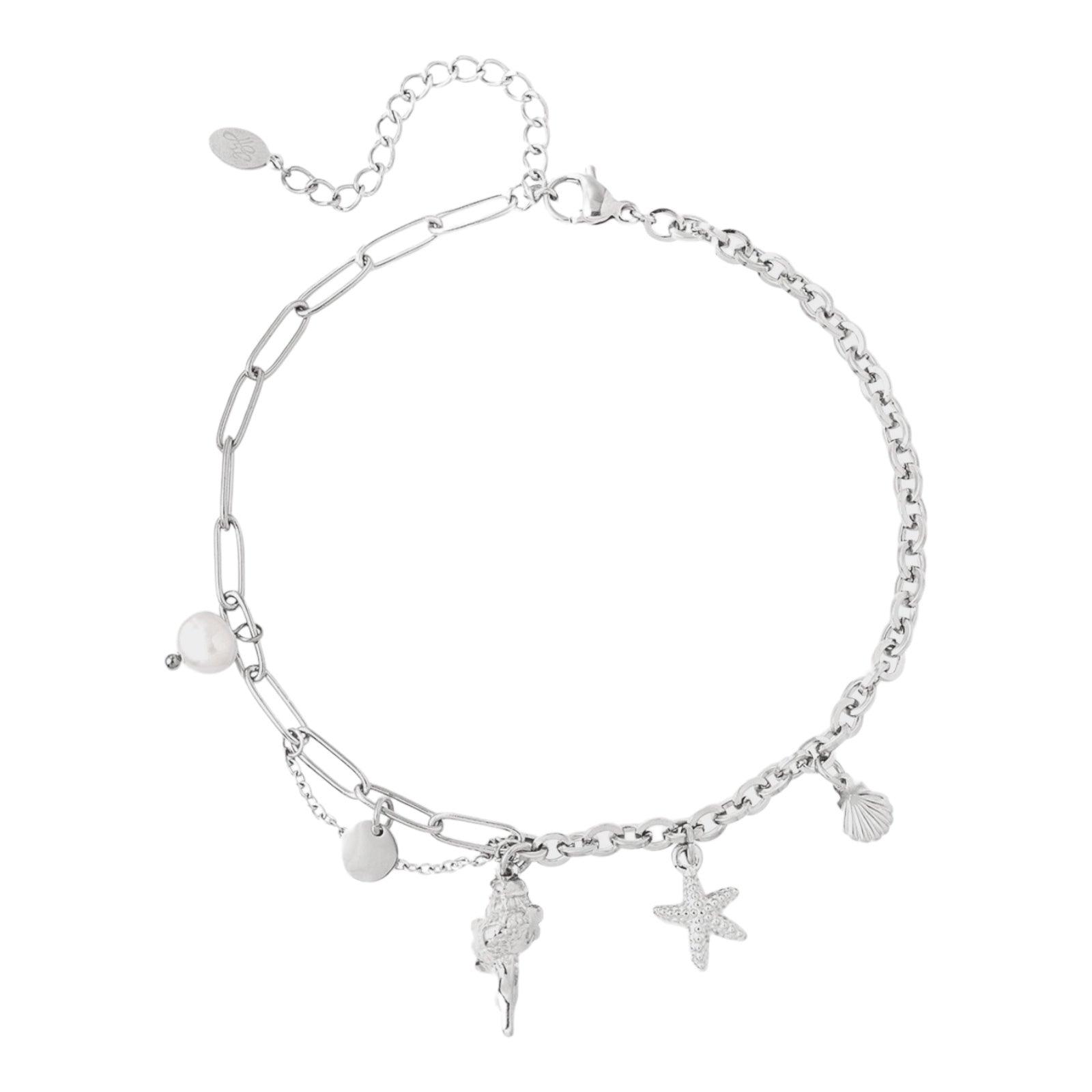 FRENCH RIVIERA | Tahiti surgical steel anklet with mascots (silver)